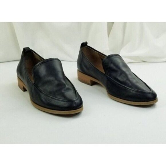 Susina Size 7 Womens Black Leather Slip on Pointed Toe Block Heel Casual Loafers - Picture 11 of 12